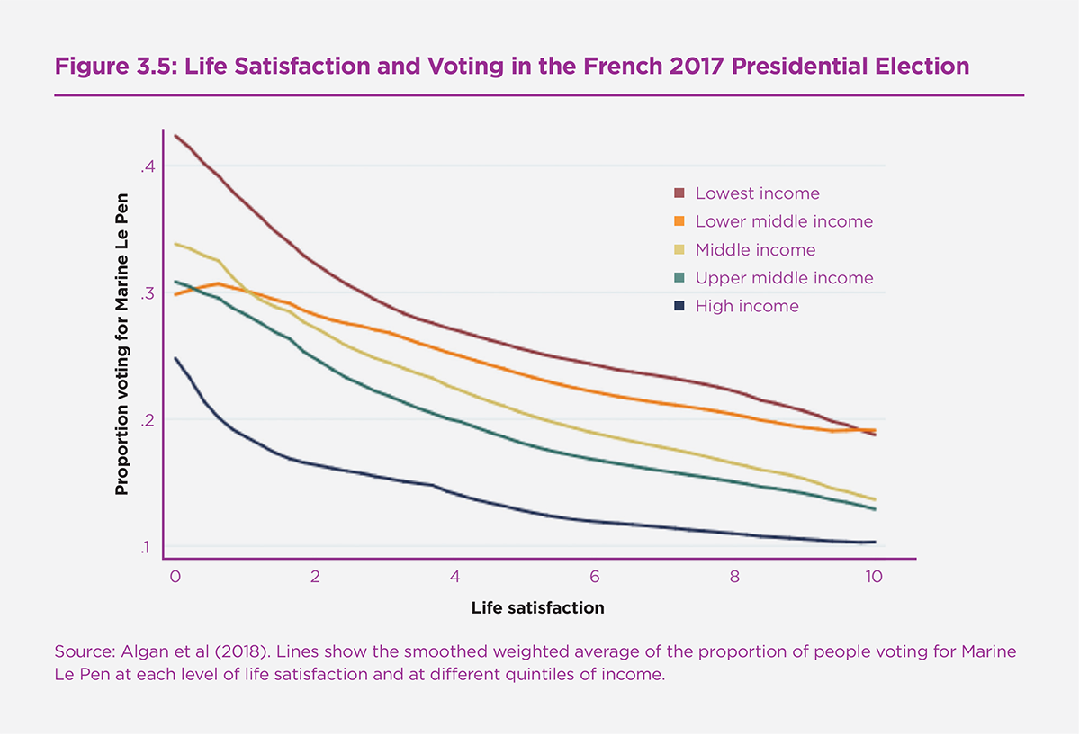 Figure 3.5: Life Satisfaction and Voting in the French 2017 Presidential Election